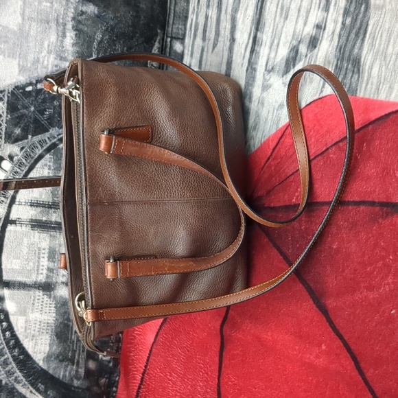 Fossil Brown Leather Tote Bag - Picture 2 of 11